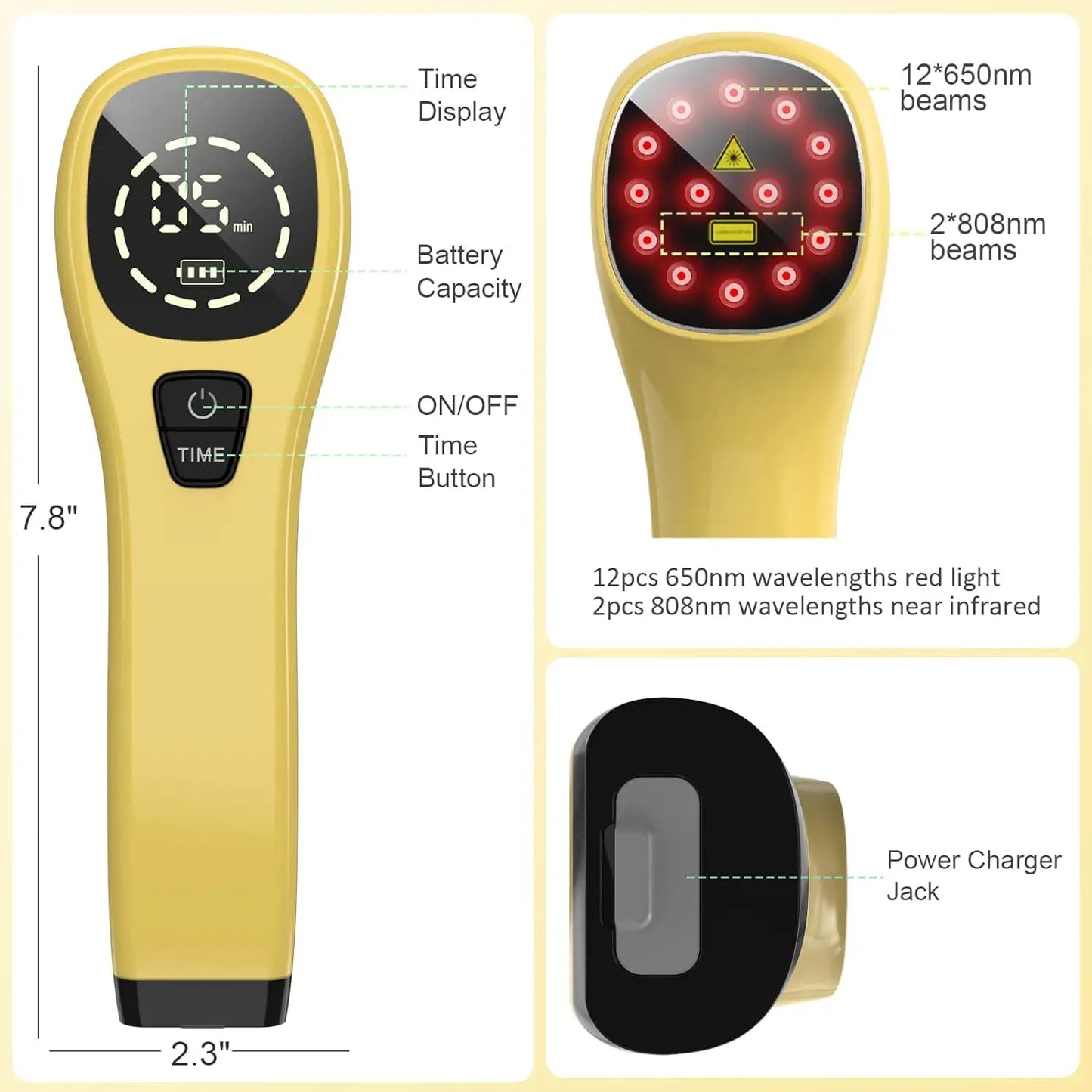 Laser Therapy for Pets 2x808 nm Tens Infrared Red Light Therapy Device for Dogs Tendons Soft Tissue Ligament Injuries&PainRelief