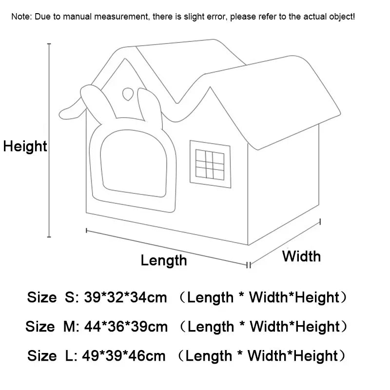 Foldable Cat House Winter Warm Chihuahua Cave Bed Cat Basket for Small Dogs Warm Soft Cat Bed