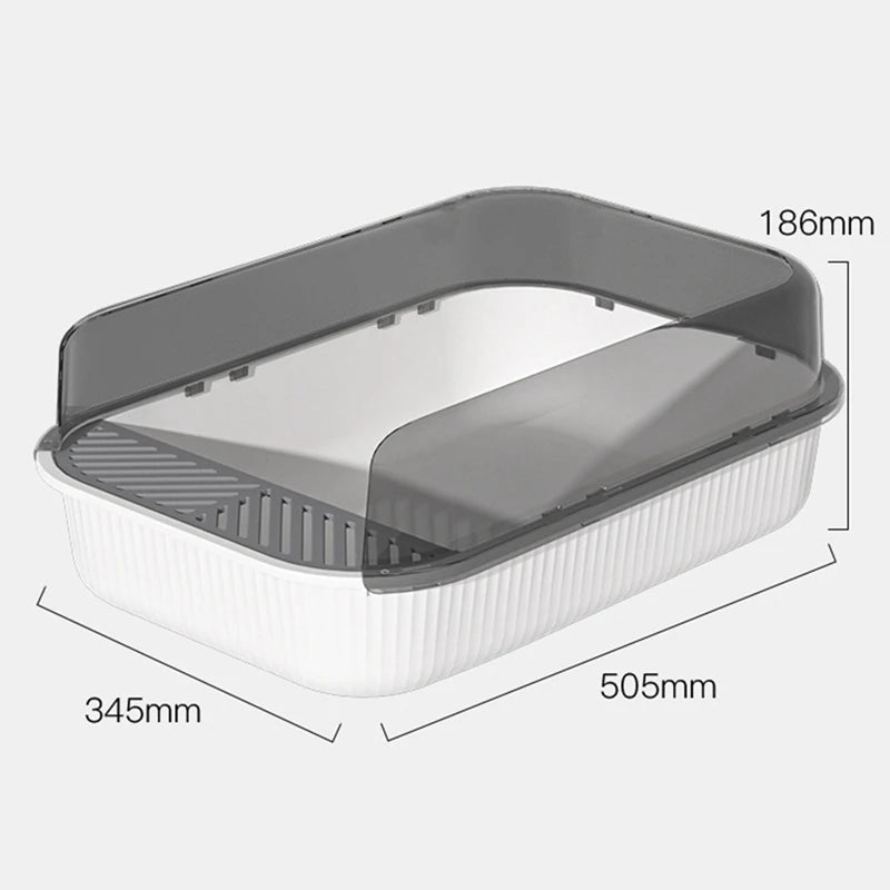 Cat Litter Box Semi-closed Plastic Sand Box for Cats Pets Toilet Anti Splash Cat Tray Bedpan Cat Toilet Cleaning Basin Supplies