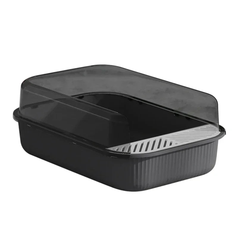 Cat Litter Box Semi-closed Plastic Sand Box for Cats Pets Toilet Anti Splash Cat Tray Bedpan Cat Toilet Cleaning Basin Supplies