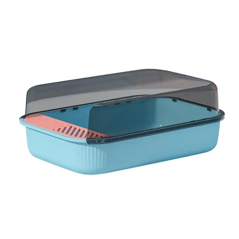 Cat Litter Box Semi-closed Plastic Sand Box for Cats Pets Toilet Anti Splash Cat Tray Bedpan Cat Toilet Cleaning Basin Supplies