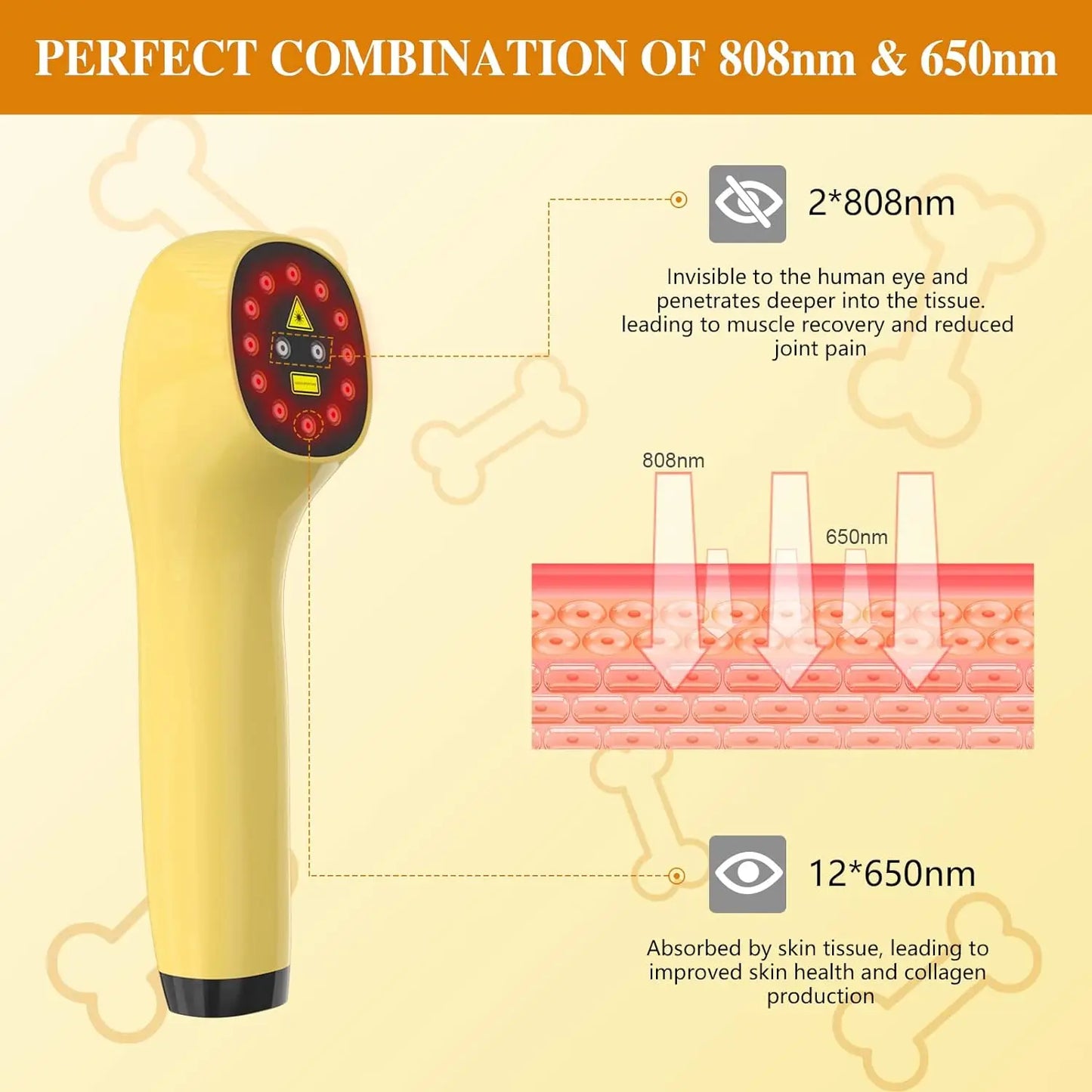 Laser Therapy for Pets 2x808 nm Tens Infrared Red Light Therapy Device for Dogs Tendons Soft Tissue Ligament Injuries&PainRelief
